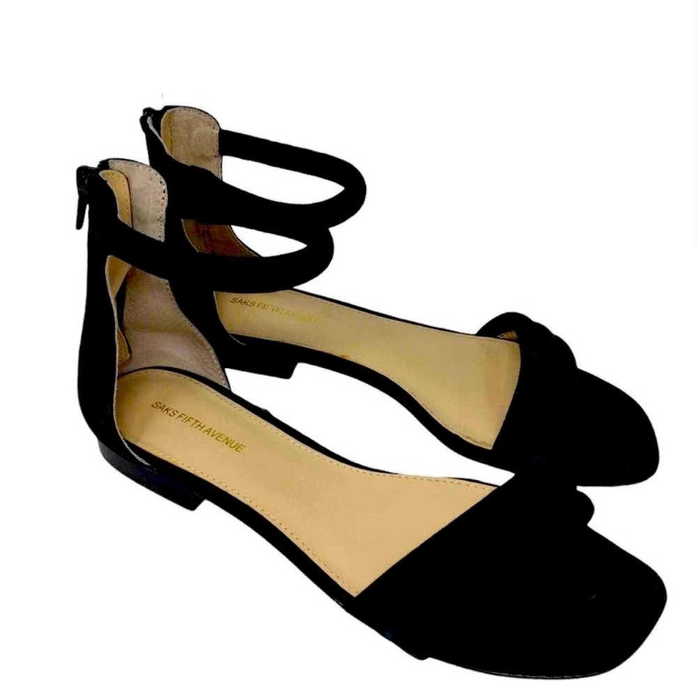 Saks Fifth Avenue Black Suede Celine Sandal 9.5M